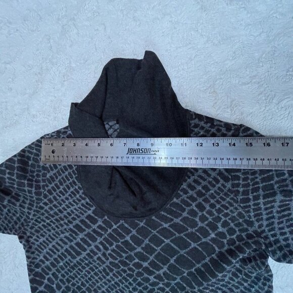 Classiques Entier Women Cashmere Wool Alpaca Cowl Neck Sweater Medium Gray Black - Picture 6 of 9